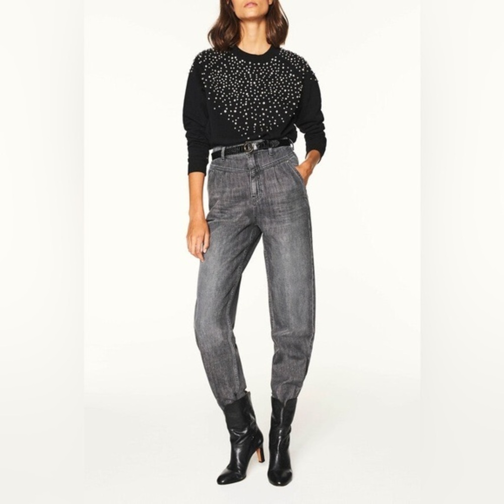 Ba&sh ELIZ Gray Denim Jeans size large
